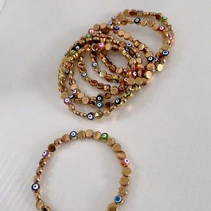 Bundle of 6 Evil Eye bracelets
